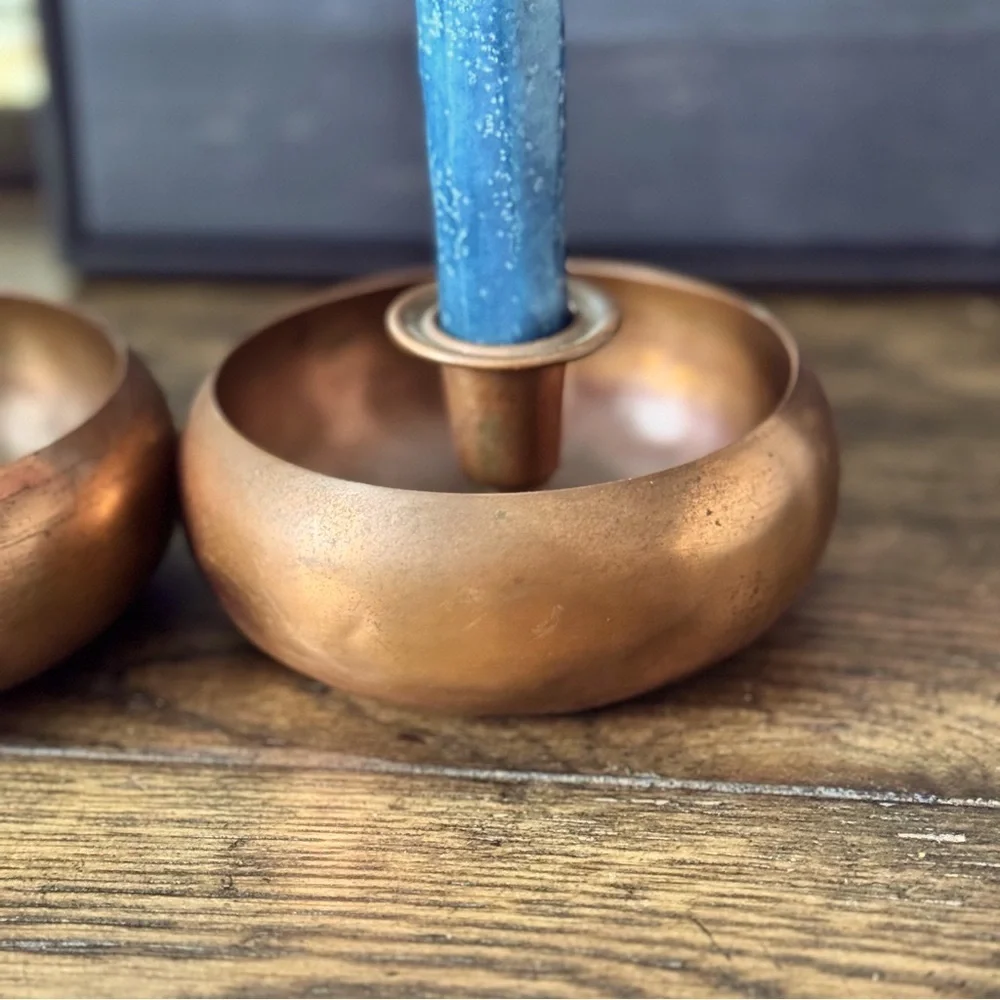 Vintage 2/ Coppercraft Copper Candlesticks Holder - Mid Century